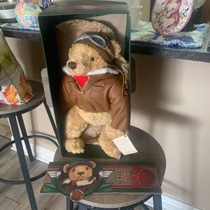 Aviator Bear Plush in Brown Jacket